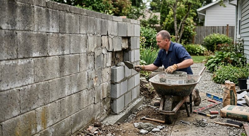 Cinder Block Wall Repair in Ann Arbor, MI