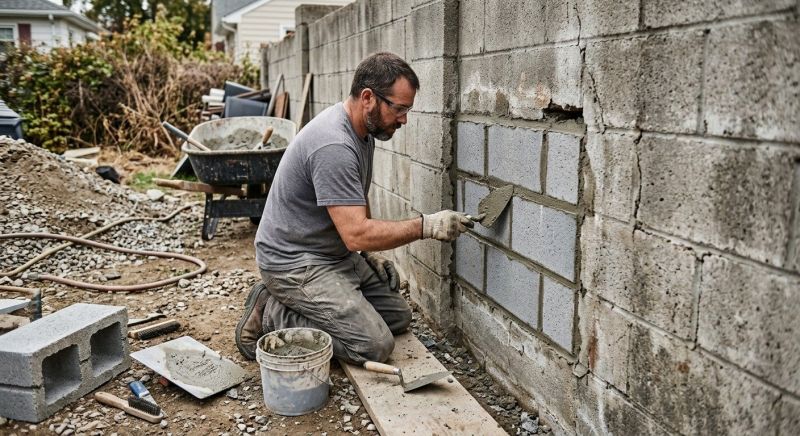 Cinder Block Wall Repair in Keego Harbor, MI
