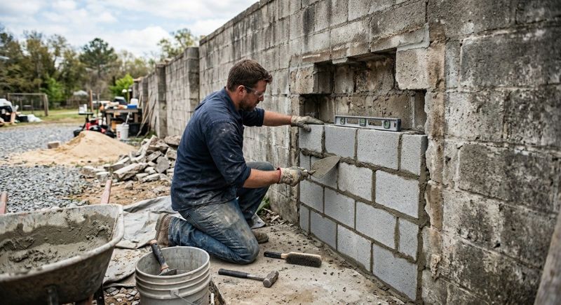 Cinder Block Wall Repair in Ypsilanti, MI