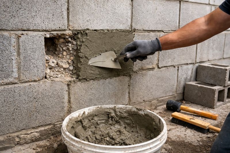 Concrete Block Wall Repair in Brighton, MI