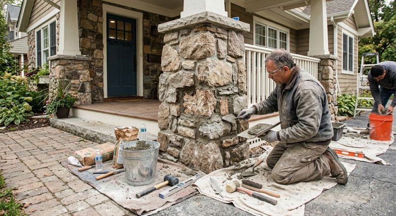 Stone Column Repair in Brighton, MI