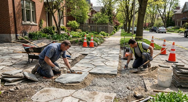 Stone Walkway Repair in Brighton, MI