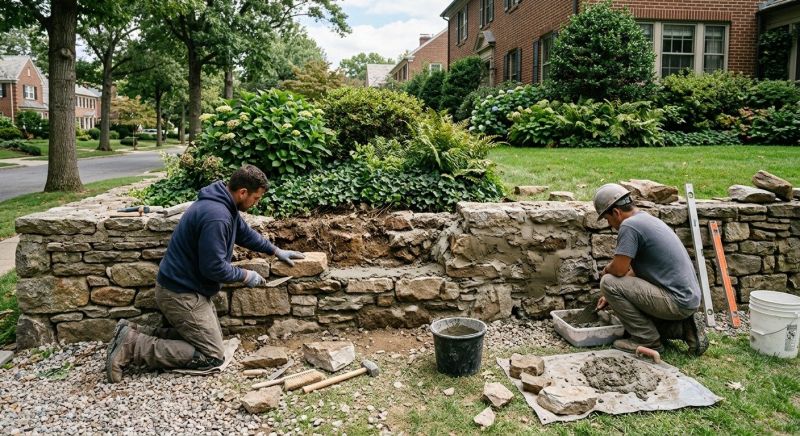 Stone Wall Repair in Chelsea, MI