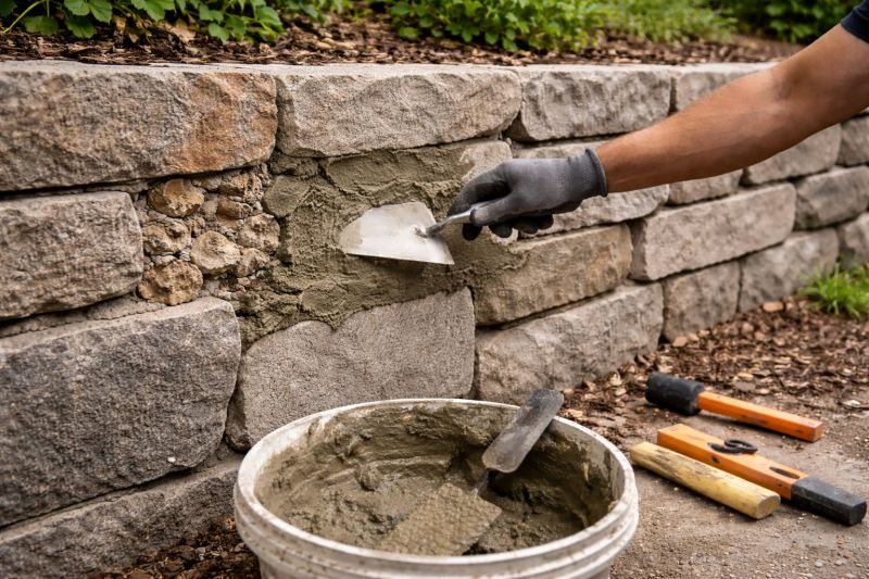 Stone Wall Repair in Howell, MI