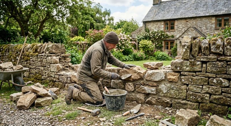 Stone Wall Repair in Pinckney, MI